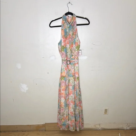 strapless open back dress Luciana Floral Tiered Maxi Dress – Treehouse On Main